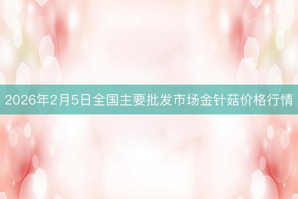 2026年2月5日全国主要批发市场金针菇价格行情