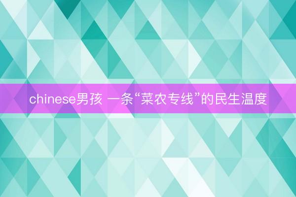 chinese男孩 一条“菜农专线”的民生温度