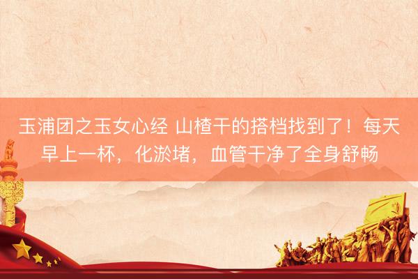 玉浦团之玉女心经 山楂干的搭档找到了！每天早上一杯，化淤堵，血管干净了全身舒畅