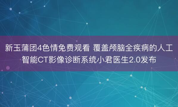 新玉蒲团4色情免费观看 覆盖颅脑全疾病的人工智能CT影像诊断系统小君医生2.0发布
