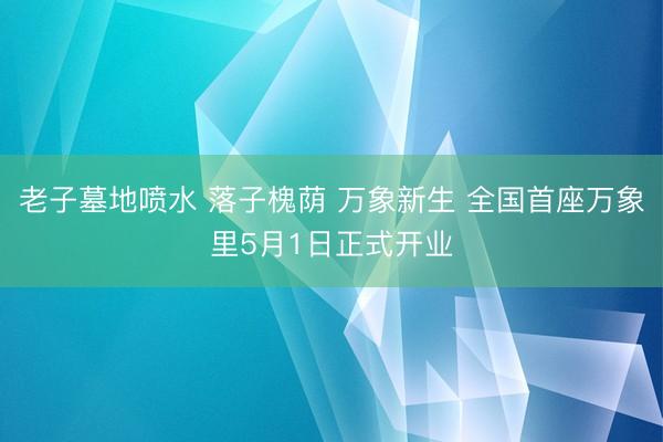 老子墓地喷水 落子槐荫 万象新生 全国首座万象里5月1日正式开业