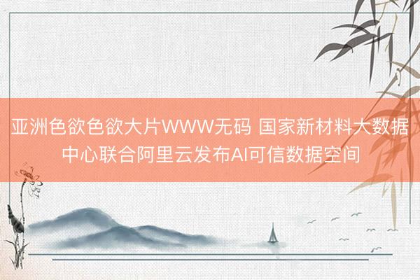 亚洲色欲色欲大片WWW无码 国家新材料大数据中心联合阿里云发布AI可信数据空间
