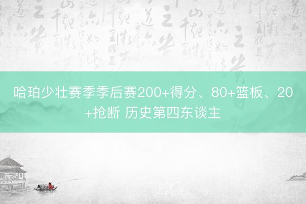 哈珀少壮赛季季后赛200+得分、80+篮板、20+抢断 历史第四东谈主