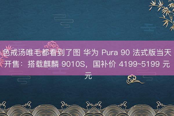 色戒汤唯毛都看到了图 华为 Pura 90 法式版当天开售：搭载麒麟 9010S，国补价 4199~5199 元