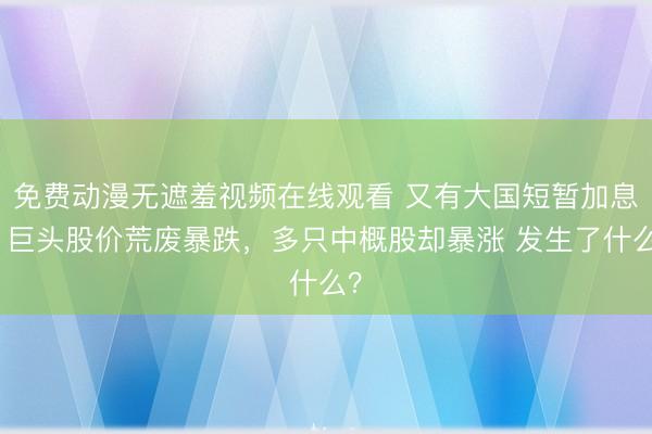 免费动漫无遮羞视频在线观看 又有大国短暂加息!巨头股价荒废暴跌,多只中概股却暴涨 发生了什么?