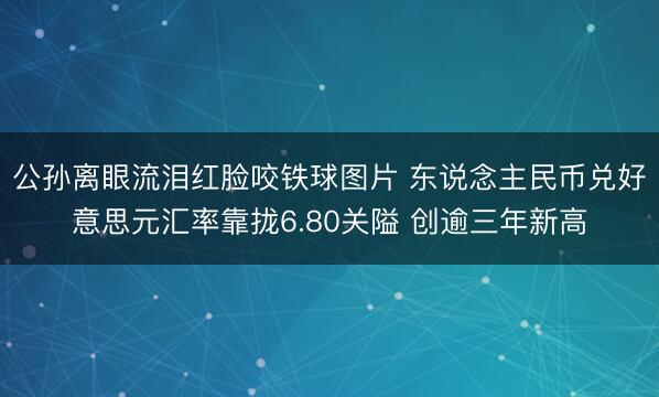 公孙离眼流泪红脸咬铁球图片 东说念主民币兑好意思元汇率靠拢6.80关隘 创逾三年新高