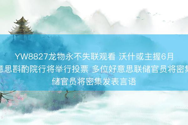 YW8827龙物永不失联观看 沃什或主握6月议息,好意思斟酌院行将举行投票 多位好意思联储官员将密集发表言语