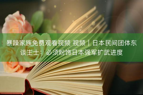 暴躁家族免费观看视频 视频｜日本民间团体东谈主士：必须粉饰日本强军扩武进度