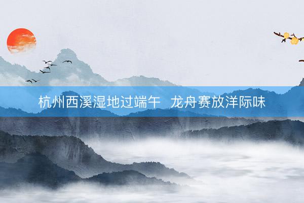 杭州西溪湿地过端午  龙舟赛放洋际味